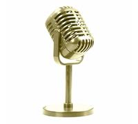 Swiixxer Classic Retro Dynamic Vocal Microphone Vintage Mic Universal Stand for Live Performance Karaoke Studio Recording Gold Easy Install Easy to Use