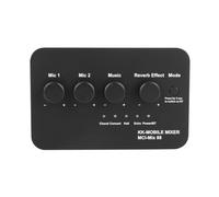 Swiixxer Digital Audio Sound Machine AUX IN/OUT BT Connection Dual Mic Inputs Karaoke Sound Mixer for Karaoke Smart TV PC Speaker