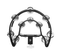 Swiixxer Drum Set Double Row Rattle, Clip-on Hi-Hat Bell Stand, Extended Hand Bell, Jazz Drum Double Row Hand Bell Easy to Use