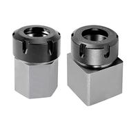 Swiixxer ER32 Collet Chucks Block Set of 2 Square and Hex Workholding Holder for CNC Lathe Engraving Machine