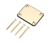 Swiixxer Gold Neck Plate with 4 Screws Replacement Part for Strat Electric Guitar