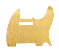 Swiixxer Golden 8 Hole Tele Guitar Pickguard Metal Pick Guard for Standard Pickguard Replacement