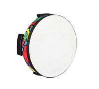 Swiixxer Ground Drum Sheepskin Applique Tambourine Hand-Held Percussion Instrument Kids Musical Gift Child Educational Toy
