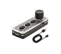 Swiixxer Macro Mechanical Keyboard Mini Gaming Custom Keyboard Silicone Silent 3 Keys 1 Knob Bluetooth Keypads Black