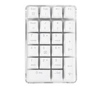 Swiixxer Mechanical Numeric Keypad Brown Switch Wired Gaming Keypad Crystal Case White Backlit 21 Keys Mini Numpad Keypad
