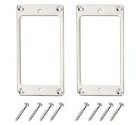 Swiixxer Metal Humbucker Pickup Ring Cover Frame Replacement Compatible with LP Guitar Mounting Electric Guitars (Silver)