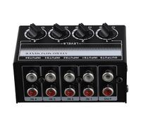 Swiixxer Mini Stereo Audio Mixer 4-Channel Passive Mixer Portable Audio Mixer Lotus Socket Input for Live Studio CD Players