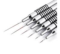 Swiixxer Nail Art Liner Brushes Set,6Pcs Nail Art Design Brush Striping Thin Long Lines Dotting Drawing Pen Size 5/7/9/11/20/25mm
