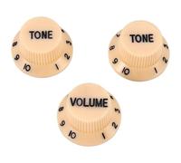Swiixxer New Cream Dark Blue Font 1 Volume& 2 Tone Guitar Control Knobs For Strat