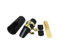 Swiixxer Plastic Soprano Sax Mouthpiece with Metal Cap Buckle Mouthpiece Patches Pads Black