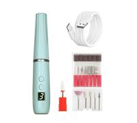 Swiixxer Portable Electric Nail File, Cordless Nail Drill with Light for Acrylic, Gel Nails, Personal Polish Manicure Green