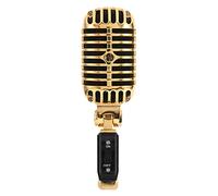 Swiixxer Professional Wired Vintage Classic Microphone Dynamic Vocal Mic Microphone for Live Performance Karaoke(Gold)