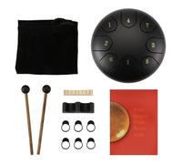 Swiixxer Rain Drum for Outside,Rain Drum for Outside When It,Rain Drum for Outside Garden,6 Inch 8 Notes Chakra Drum(Black)