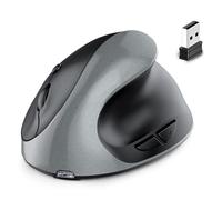 Swiixxer Rechargeable Dual Mode USB 2.4G Wireless + Bluetooth Mouse Vertical Ergonomic Optical Mice for Computer Notebook Gray