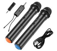 Swiixxer Universal VHF Wireless Handheld Microphone with Receiver for Karaoke/Business Meeting Portable Microphones