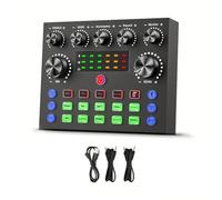 Swiixxer V8S Audio Mixer with Voice Changer,Podcast Mixer,Sound Card for Phone Gaming Karaoke Studio Live Streaming Podcast
