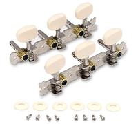 Swiixxer Vintage Guitar Tuning Pegs Gold Plated Machine Heads Tuning Keys Tuners Single Hole for Classical Guitar 3L