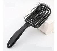 SWILAK hair comb superbrush detangler brush anti-static hairbrush easy for wet or dry use flexible with nylon bristle great for all hair types - long thick curly -the original italian paten(BLACK)