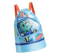 Swim Bag For Kids - 28x20x32cm Wet And Dry Separation Cartoon Swimming Beach Sackpack | Pool Backpack With Shoe Compartment | Drawstring Pool Bag For Boys Girls Teen, Big Dinosaur, Consulte la