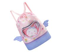 Swim Bags for Swimmers | Children's Swimming Bag | Cute Cartoon Swim Backpack with Wet, Dry Pocket and Water Bottle Pocket for Swim, Gym and Workout Gear, L pink, Refer to description