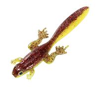 swim bait， 6 Pack Soft Plastic Frog Baits, 3.2 Inches Tadpole Swimbaits Frog Lures Bass Crappie Lures Creature Lizard Bait Shad Drop Shot Panfish Bluegill (Red Flash)