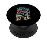 Swim Bike Triathlete Fitness Endurance Athlete Triathalon PopSockets Adhesive PopGrip