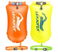 Swim Buoy for Open Water 2 Pack, 20L Swim Safety Float Waterproof Dry Bag for Swimmers Triathletes Kayakers Snorkelers, Swimming Pull Buoy for Safer Swim Training (Yellow & Orange)