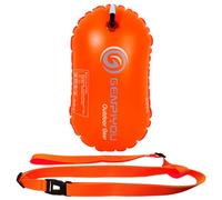 Swim Buoy - LULUWA Inflatable Wild Swimming Tow Float for Open Water Sports Racing Training with Highly Visible (Orange)