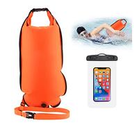 Swim Buoy Tow Float Dry Bag,20L Wild Double Air Chambers Swim Float,Swimming Bag with Waterproof Phone Case,Swim Accessories for Open Water Sports Kayakers Swimmers Triathletes,Bubble Highly Visible