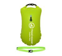 Swim Buoy - Waterproof Inflatable Dry Bag | Swim Safety Float | Pool Buoy With Adjustable Waist Belt | Single Air Drybag For Swimmer Athlete Open Water Swim Kayakers And Snorkelers