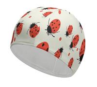 Swim Cap for Women Men Ladybugs Pattern Infinite Speckled Non-Slip Long Hair Swimming Hat Waterproof Bathing Cap