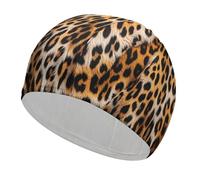 Swim Cap for Women Men Leopard Blanket Non-Slip Long Hair Swimming Hat Waterproof Bathing Cap