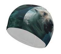 Swim Cap for Women Men Swimming Cap High Elastic Bathing Cap Funny Sea Lion Swimming Hats for Long Short Hair