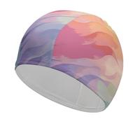 Swim Cap for Women Men Swimming Cap High Elastic Bathing Cap Rainbow Swimming Hats for Long Short Hair