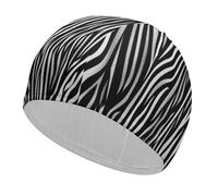 Swim Cap for Women Men Zebra Print Non-Slip Long Hair Swimming Hat Waterproof Bathing Cap