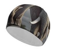 Swim Cap Hat Fabric 3D Elephant Swimming Cap for Short Long Hair to Keep Hair Dry, Waterproof Bathing Caps for Women Men, Stretchable Comfortable Shower Caps Non-Slip Pool Hat