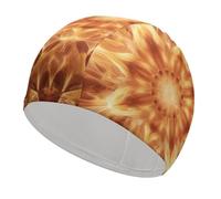 Swim Cap Hat Fabric Beautiful Flame Pattern Swimming Cap for Short Long Hair to Keep Hair Dry, Waterproof Bathing Caps for Women Men, Stretchable Comfortable Shower Caps Non-Slip Pool Hat