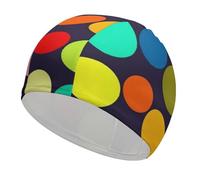 Swim Cap Hat Fabric Beautiful Polka Dot Swimming Cap for Short Long Hair to Keep Hair Dry, Waterproof Bathing Caps for Women Men, Stretchable Comfortable Shower Caps Non-Slip Pool Hat