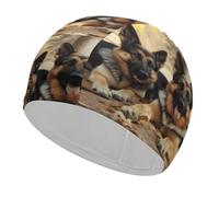 Swim Cap Hat Fabric German Shepherd Dog Swimming Cap for Short Long Hair to Keep Hair Dry, Waterproof Bathing Caps for Women Men, Stretchable Comfortable Shower Caps Non-Slip Pool Hat