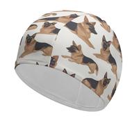 Swim Cap Hat Fabric German Shepherd Swimming Cap for Short Long Hair to Keep Hair Dry, Waterproof Bathing Caps for Women Men, Stretchable Comfortable Shower Caps Non-Slip Pool Hat