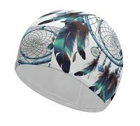 Swim Cap Hat Fabric Native American Dream Catcher Swimming Cap for Short Long Hair to Keep Hair Dry, Waterproof Bathing Caps for Women Men, Stretchable Comfortable Shower Caps Non-Slip Pool Hat