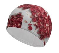 Swim Cap Hat Fabric Petals Form Heart Shape Swimming Cap for Short Long Hair to Keep Hair Dry, Waterproof Bathing Caps for Women Men, Stretchable Comfortable Shower Caps Non-Slip Pool Hat