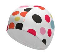 Swim Cap Hat Fabric Polka Dot Swimming Cap for Short Long Hair to Keep Hair Dry, Waterproof Bathing Caps for Women Men, Stretchable Comfortable Shower Caps Non-Slip Pool Hat