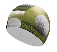 Swim Cap Hat Fabric Sport Golf Ball Swimming Cap for Short Long Hair to Keep Hair Dry, Waterproof Bathing Caps for Women Men, Stretchable Comfortable Shower Caps Non-Slip Pool Hat