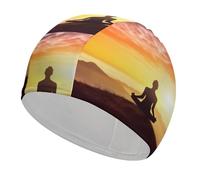 Swim Cap Hat Fabric Yoga Meditation Swimming Cap for Short Long Hair to Keep Hair Dry, Waterproof Bathing Caps for Women Men, Stretchable Comfortable Shower Caps Non-Slip Pool Hat