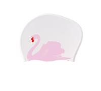 Swim Cap, Women's Swimming Cap Silicone Elastic Long Hair Ear Cover Waterproof Swan Print Multicolor(For Long Hair C)
