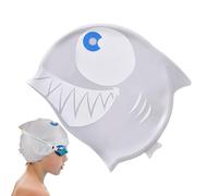 Swim Caps - Shark Bathing Hat, Fun Cartoon Silicone Animal Swimwear Protection Cap for Boys, Girls and Aged Over 3, Lightweight Design for Swimming Lessons, Pool, Beach and Water Activities