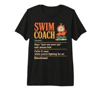 Swim Coach Definition Vintage Humor Swimming Mentor Premium T-Shirt