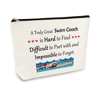 Swim Coach Gifts Swimming Coach Makeup Bag Swim Teacher Gifts for Women Swim Lover Gifts Cosmetic Bag Christmas Swim Coach Appreciation Gift Thank You Gift for Swimming Coach Teacher Swim Team Gift