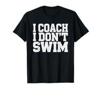 Swim Coach Stays Dry While Swimmers Get Wet Deck Humor T-Shirt